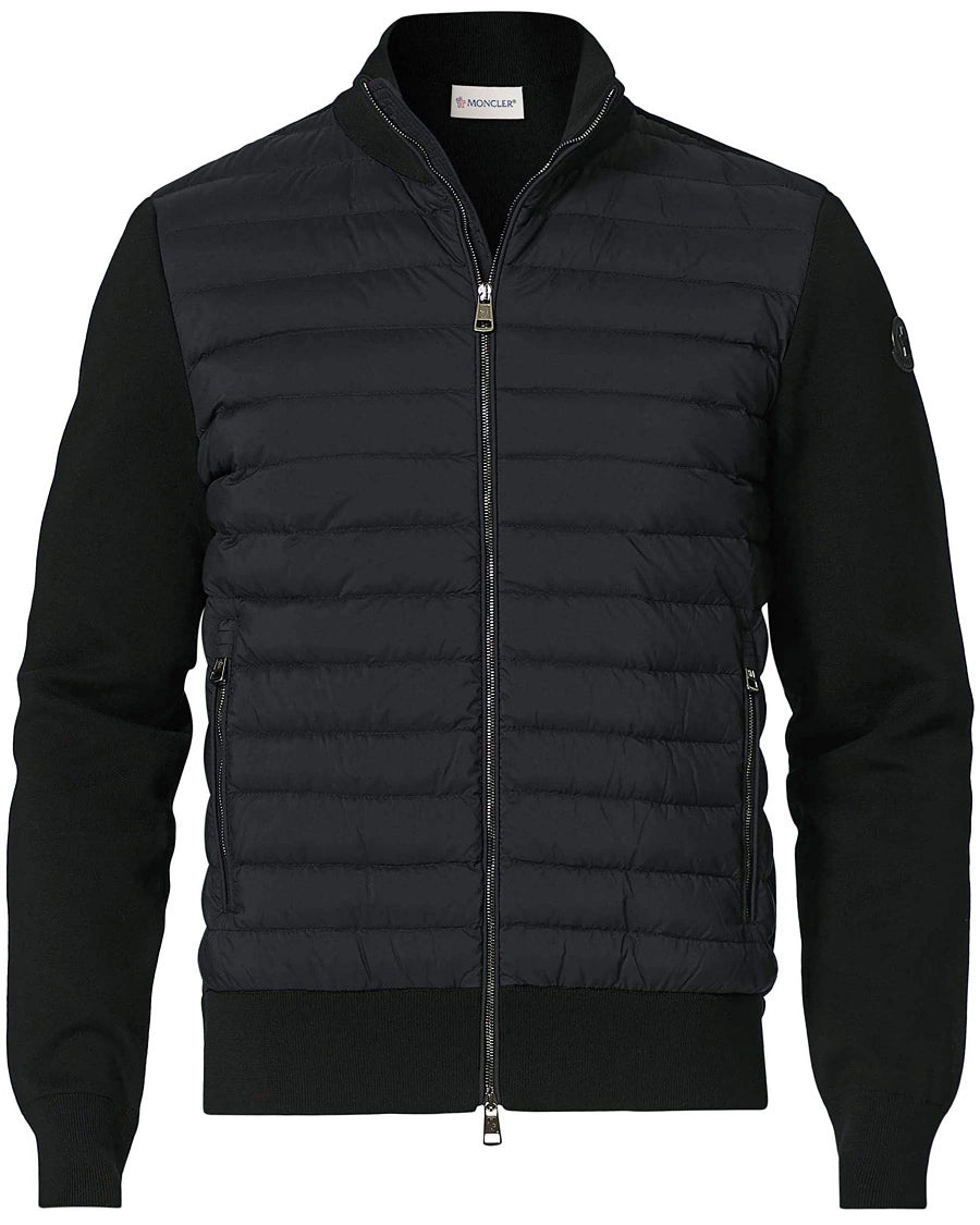 black moncler sleeve cardigan